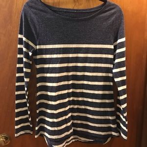 Cute Blue&White Sleeved Top (MEDIUM)